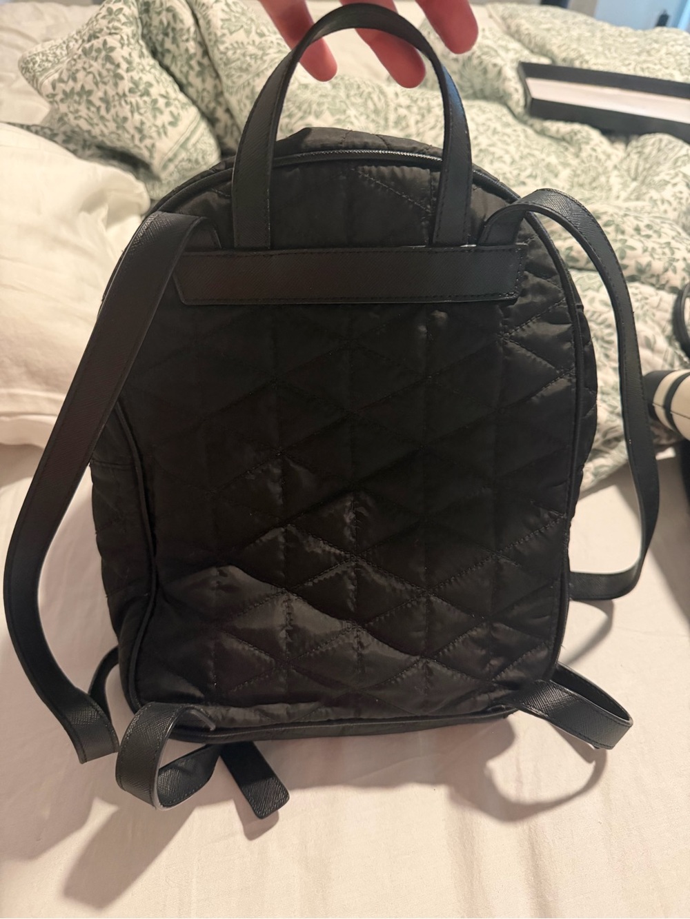 kate spade Black Quilted Mini Backpack with Gold Hardware - Picture 3 of 3